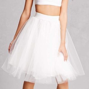 Kikiriki White Tulle Mesh Skirt